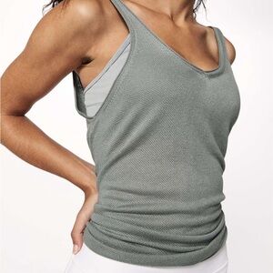 lululemon heart opener tie-back knit cami taryn toomey collection in misty moss